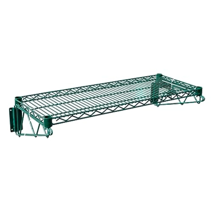 Wall Shelf Commercial Kitchen - 48x14 Epoxy-Coated Green Wire Wall Shelf