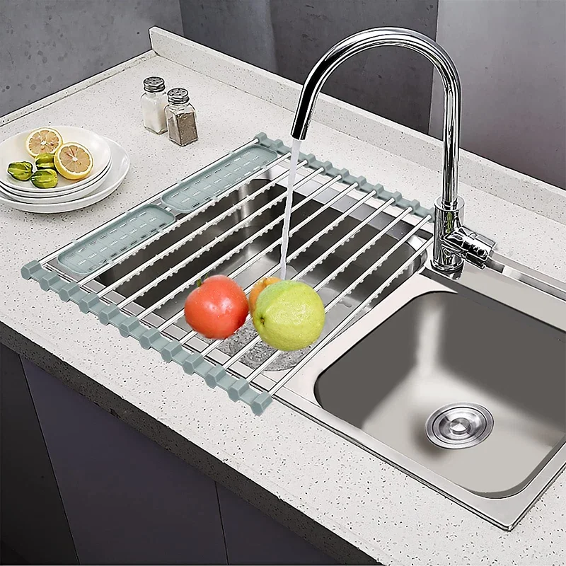 Commercial Kitchen Shelving - Foldable Stainless Steel Dish Drainer Roll