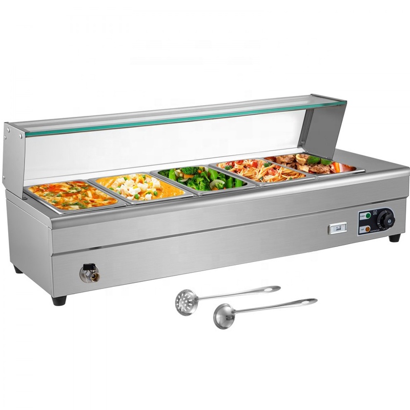 Bain Marie Food Warmer - Pans Electric Industrial Table Top Bain