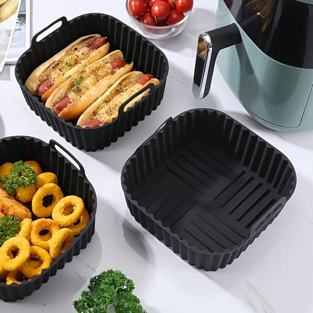 Commercial Kitchen Pots And Pans - 1pc Reusable Silicone Air Fryer Liner,