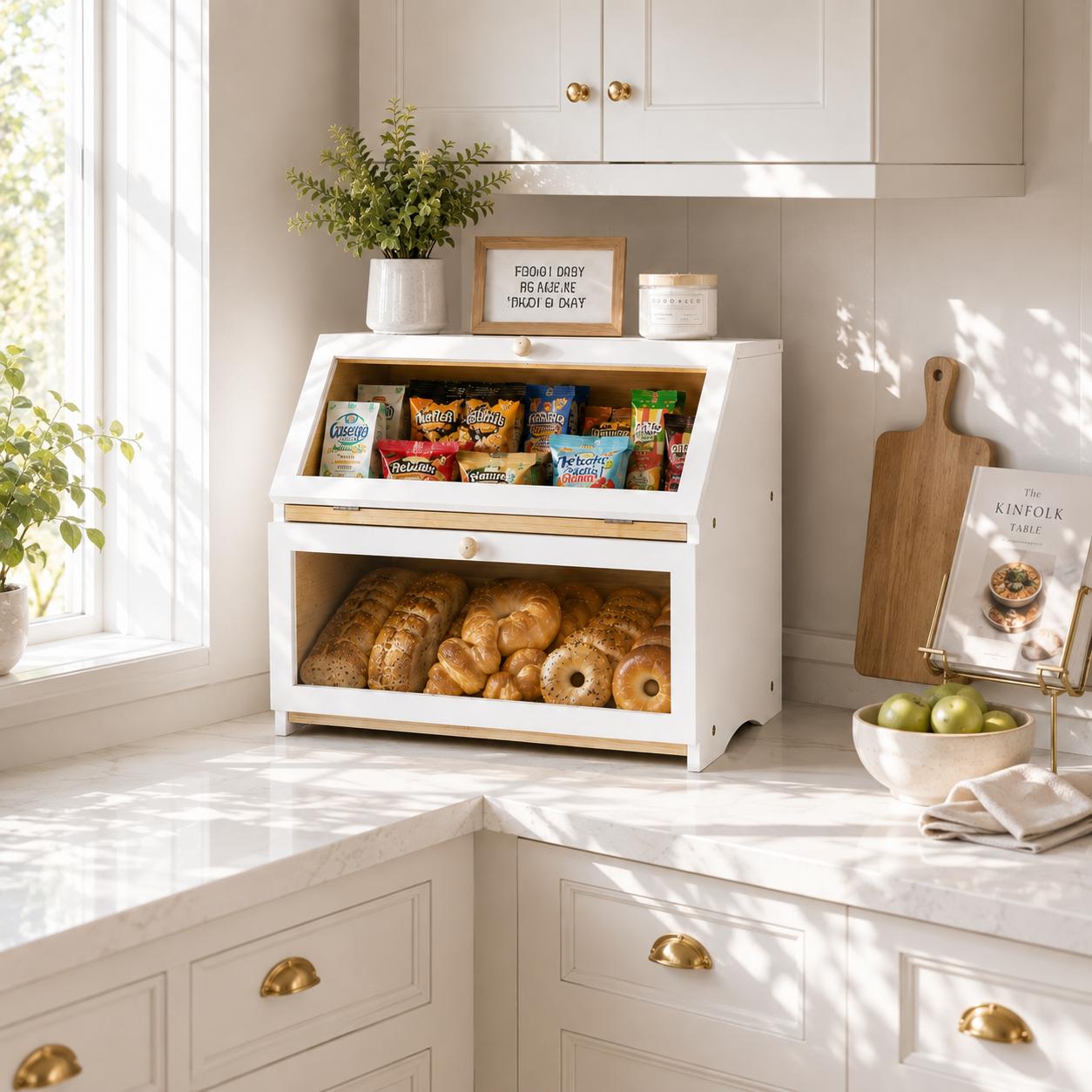 HOMEKOKO Double Layer Bread Bo - Commercial Kitchen Organization 评论和价格