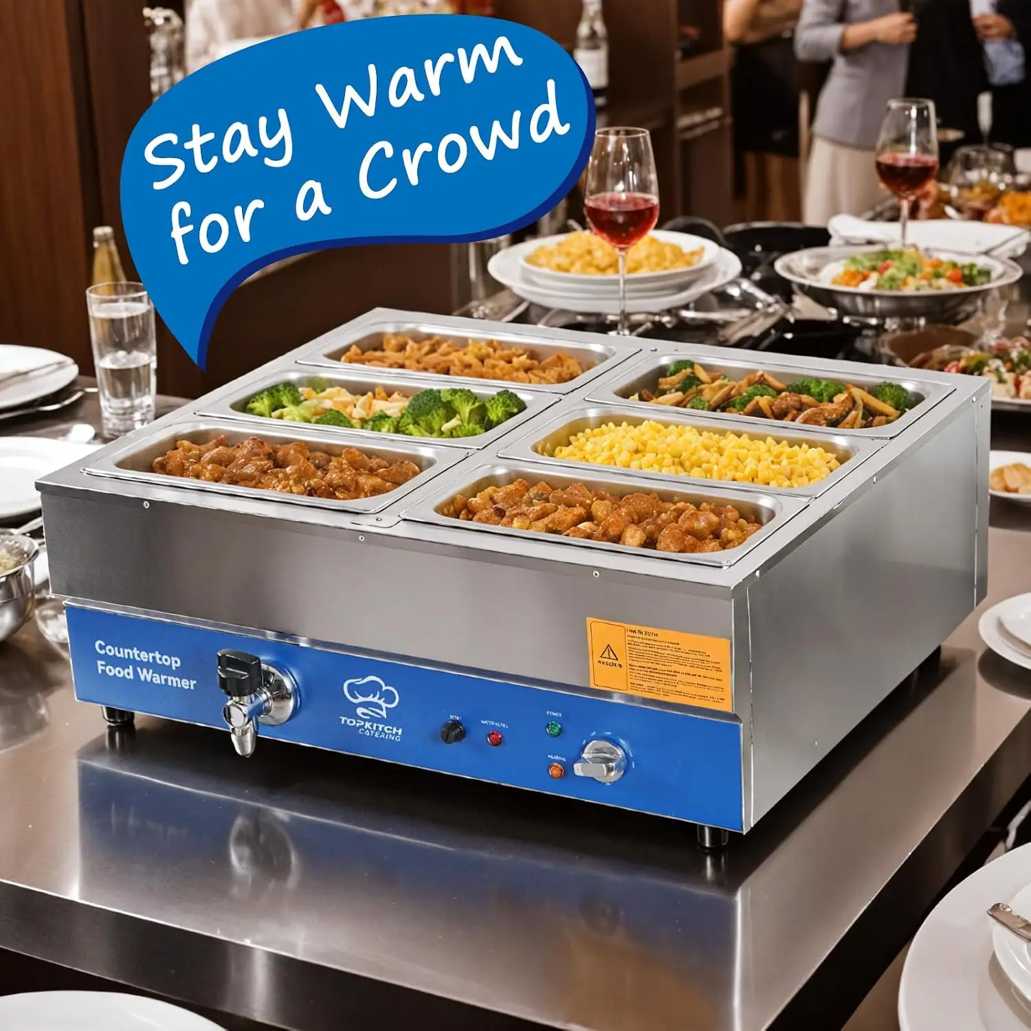 ETL Listed 4 Pan Commercial Fo - Bain Marie Food Warmer 评论和价格