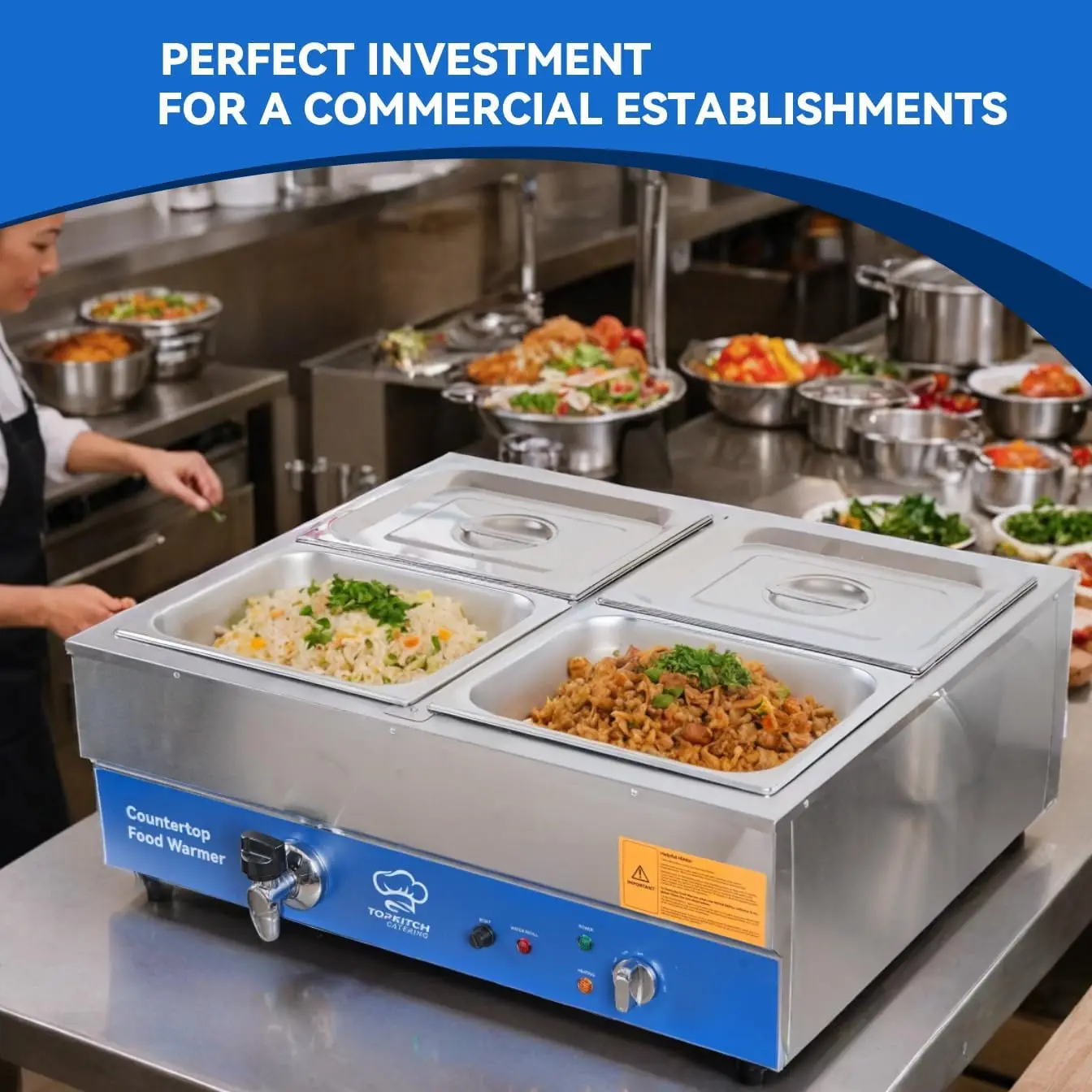 ETL Listed 4 Pan Commercial Fo - Bain Marie Food Warmer 评论和价格