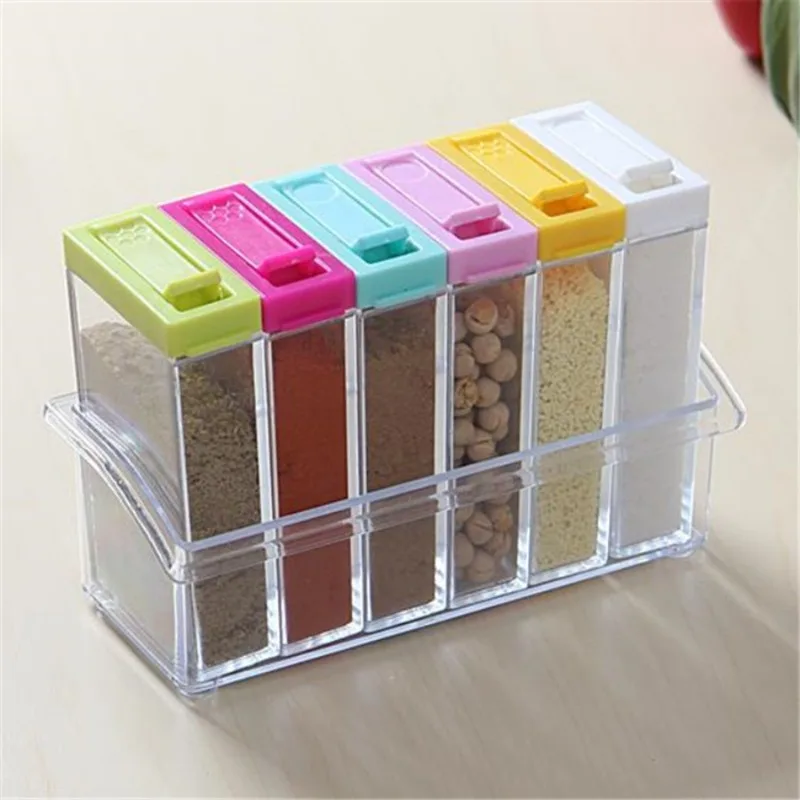 Transparent Seasoning Six Grid - Commercial Kitchen Organization 评论和价格