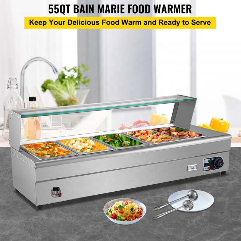 Pans Electric Industrial Table - Bain Marie Food Warmer 评论和价格