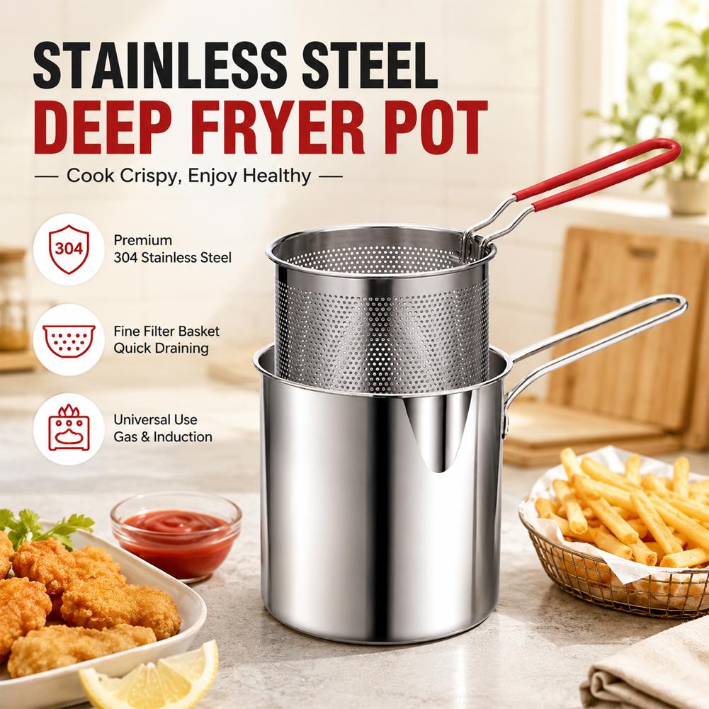Stainless Steel Deep Fryer Pot - Commercial Kitchen Pots And Pans 评论和价格